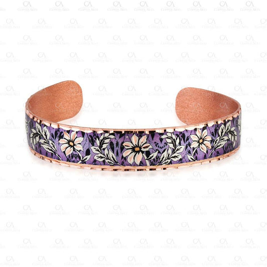 BNF 01 Purple flower  Narrow Design adjustable Bracelet