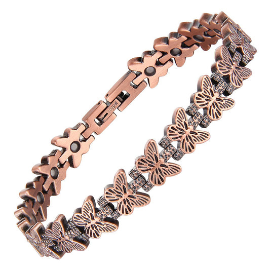 LM 15 Link Copper Butterfly Magnetic Bracelet