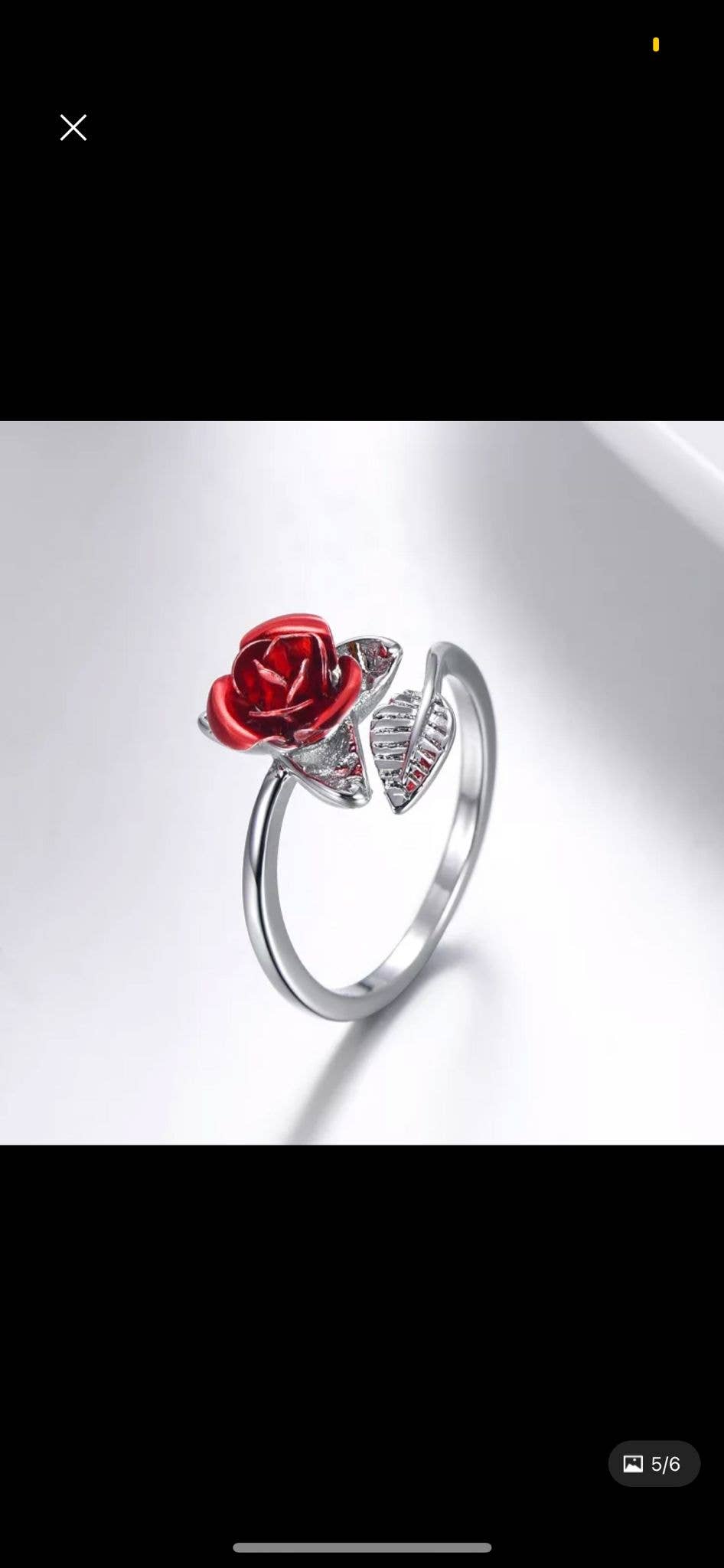 RP 13   Red Rose design adjustable  Ring