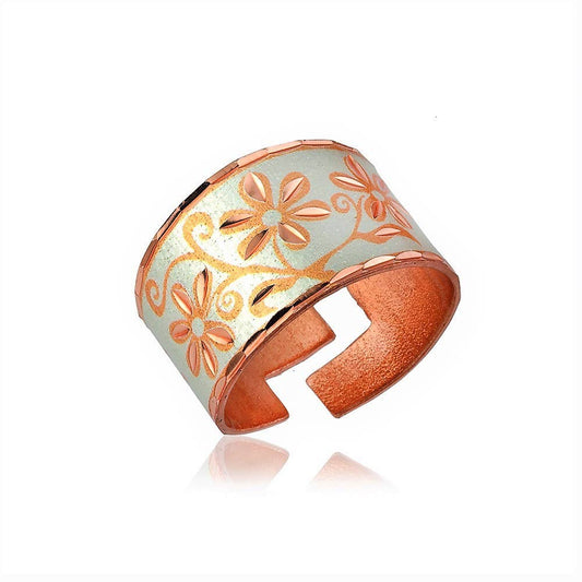 RN 09SP Handcrafted Silver Flower Rings